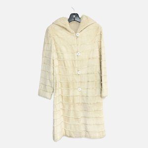 White Fur Reversible Toggle Coat Size Small.